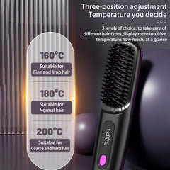 2-in-1 Hair Straightener Brush